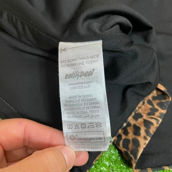 Edikted Women's M Spaguetti Strap Lace Bow Leopard Print Dainty Glam Top - Picture 4 of 6